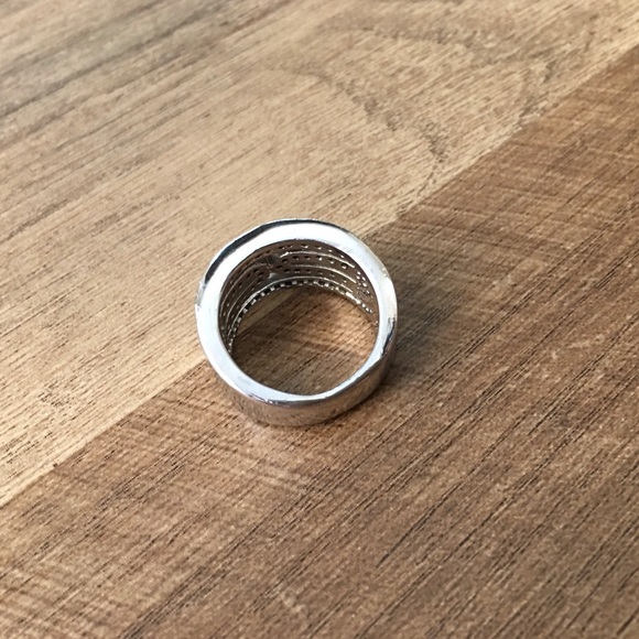 .925 Sterling Silver Garnet and CZ Pave Ring - Picture 5 of 8